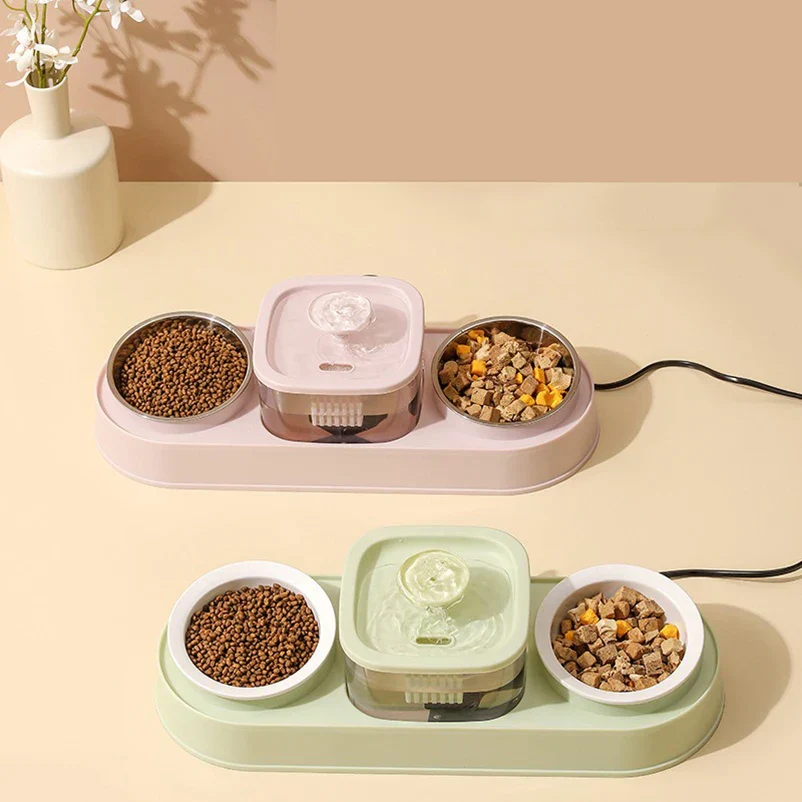 Automatic Pet Feeder 200ml Portion Double Bowl Stainless Steel Food And Water Station Fall 2025 Anti Slip Easy Clean