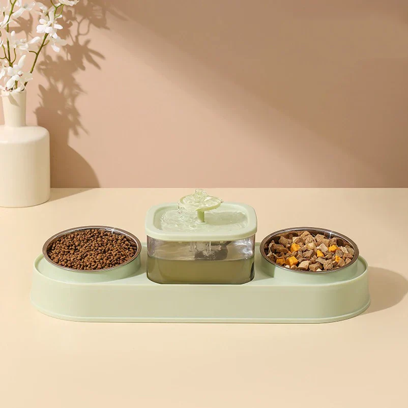 Automatic Pet Feeder 200ml Portion Double Bowl Stainless Steel Food And Water Station Fall 2025 Anti Slip Easy Clean - Image 4