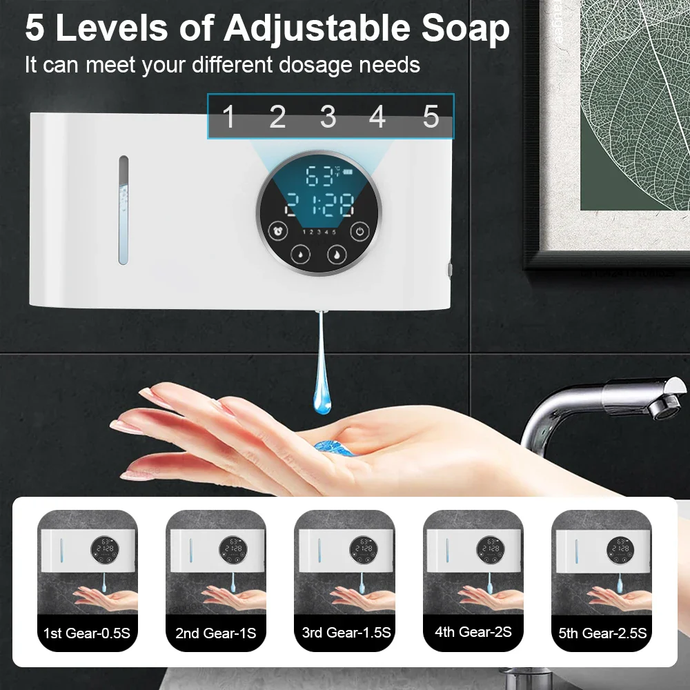 Automatic Soap Dispenser Touchless Sensor 500ml LED Screen - Image 3