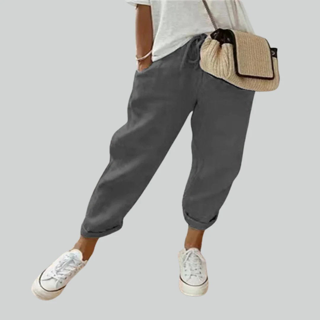 Autumn Cotton Linen Wide Leg Pants - Casual High Waist Trousers for Women - Image 3