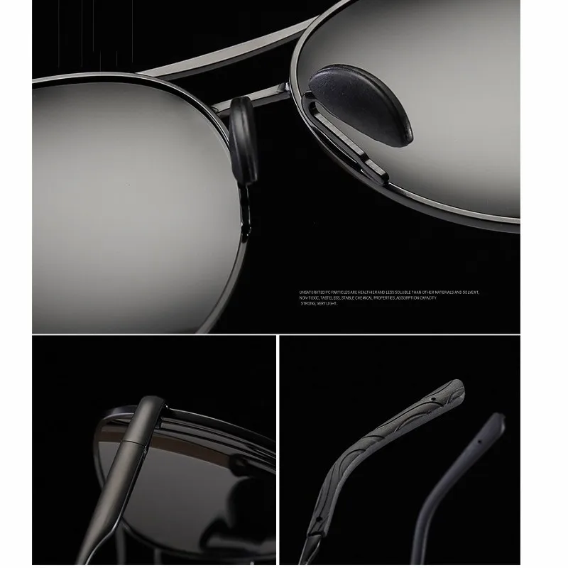 Aviation Metal Frame Color Changing Sunglasses for Men, Pilot Day Night Vision Driving - Image 3