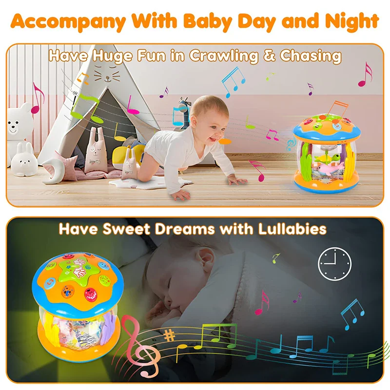 Baby 4 in 1 Tummy Time Crawling Toy - Early Learning Sea Animals Sensory Musical Gift - Image 8