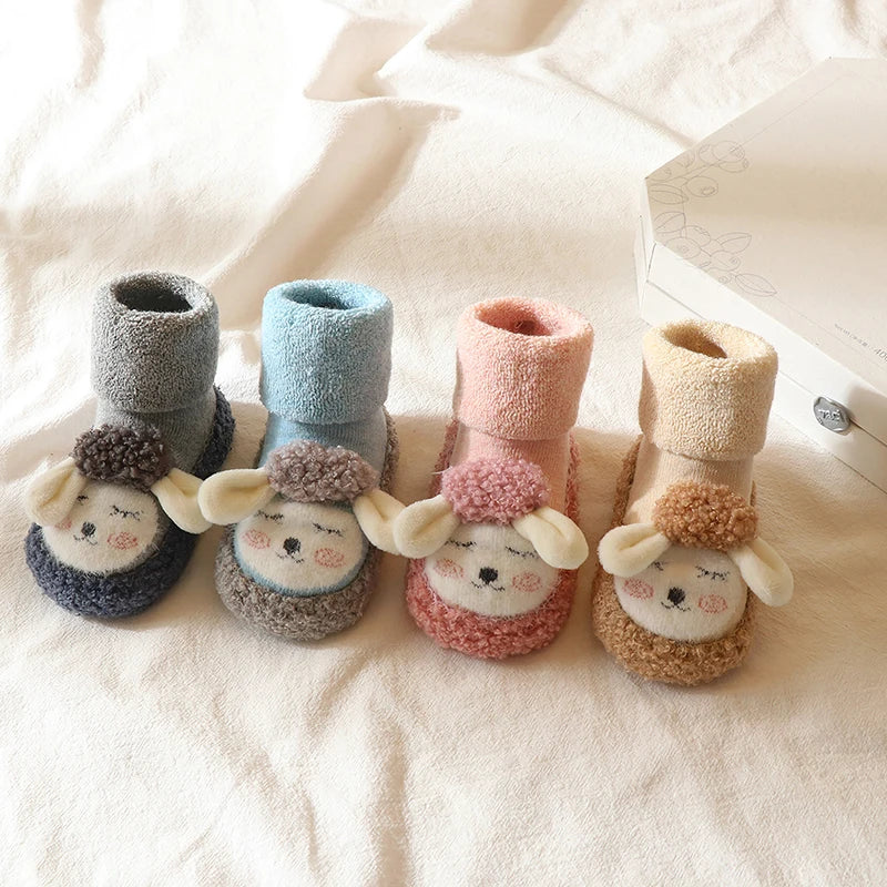 Baby Boys Girls Winter Warm First Walker Cozy Non-Slip Tube Socks Soft Sole Shoes - Image 3