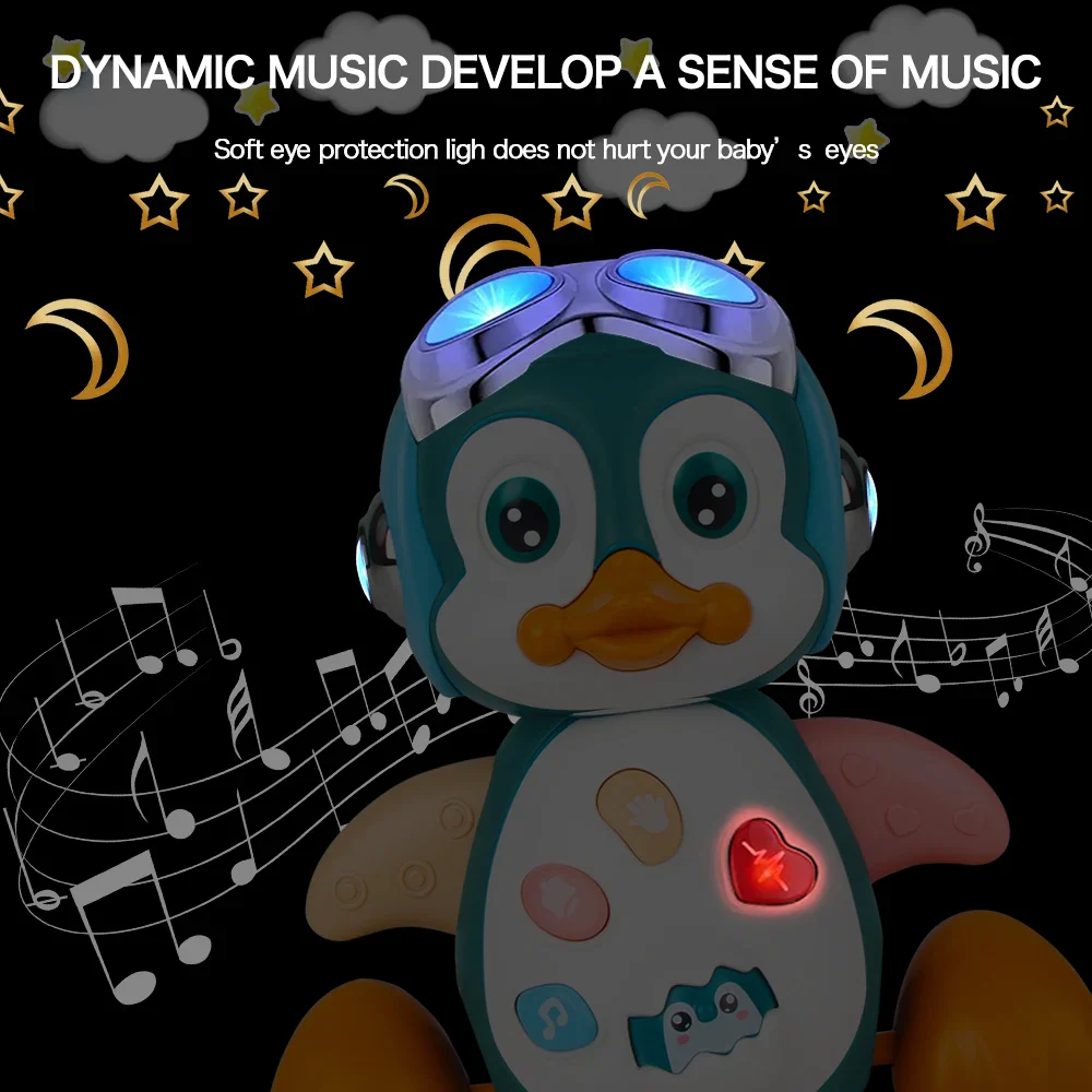 Baby Crawling Toys Musical Penguin - Interactive Light Up Walking Dancing Toy for Toddler Development Gift - Image 3