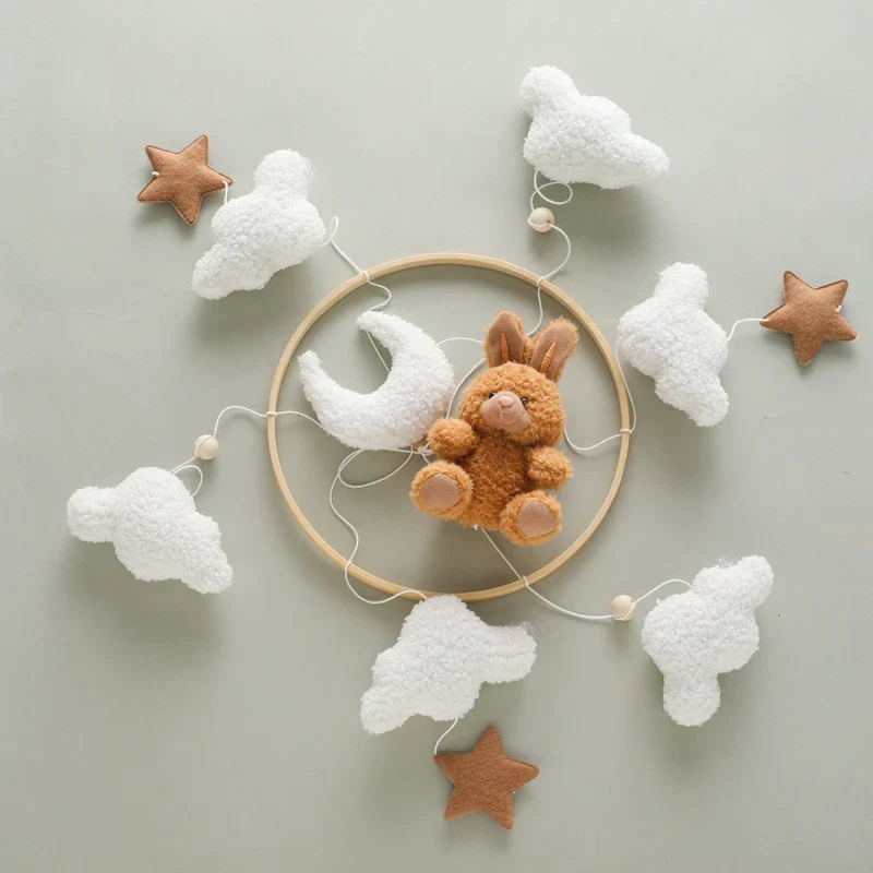 Baby Crib Mobile Wooden Nursery Newborn Sensory Toys - Image 13