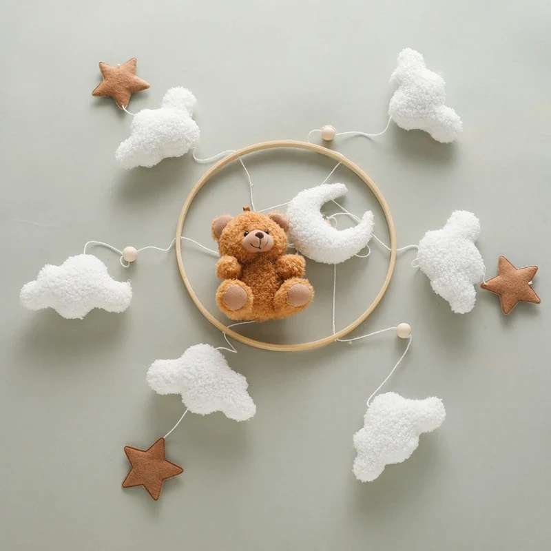 Baby Crib Mobile Wooden Nursery Newborn Sensory Toys - Image 16