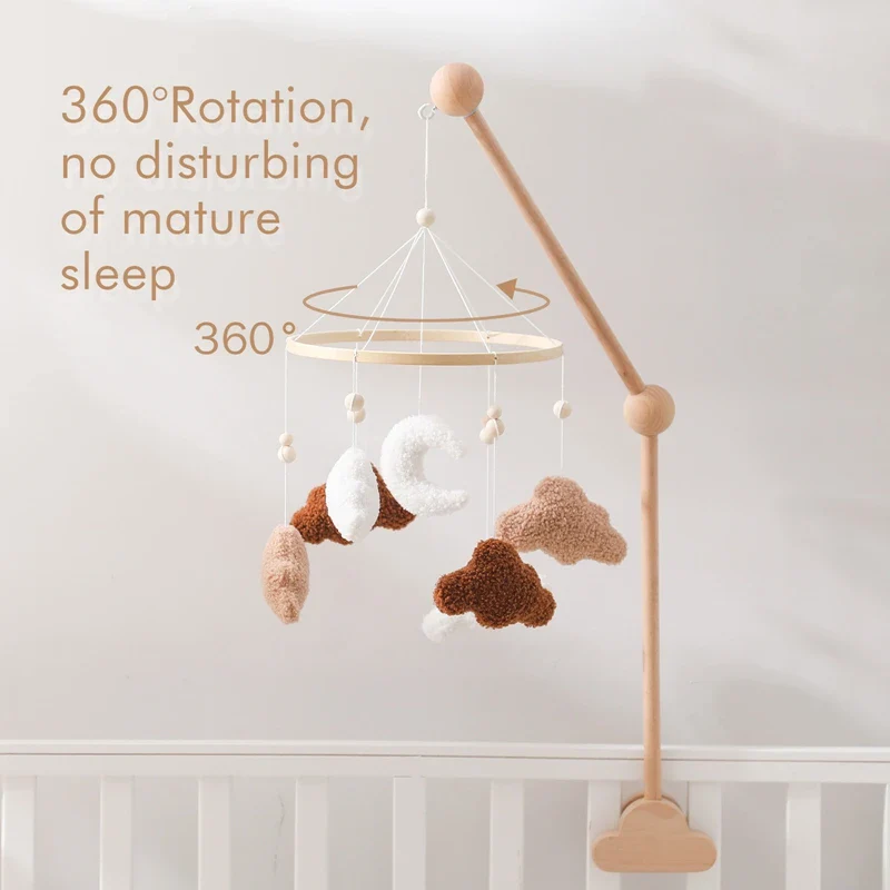 Baby Crib Mobile Wooden Nursery Newborn Sensory Toys - Image 36