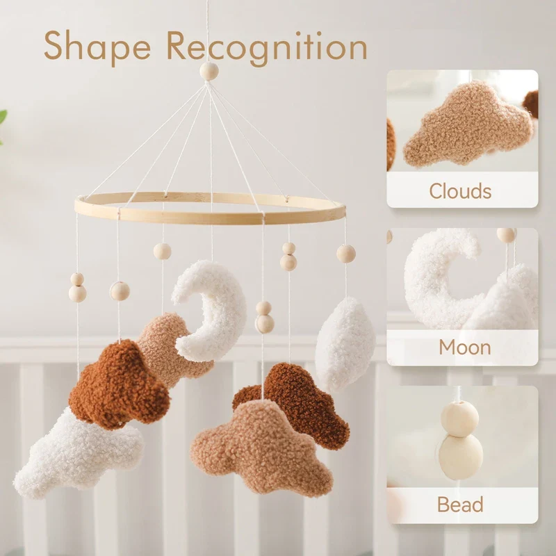 Baby Crib Mobile Wooden Nursery Newborn Sensory Toys - Image 37