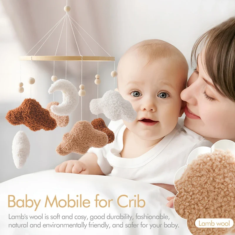 Baby Crib Mobile Wooden Nursery Newborn Sensory Toys - Image 39