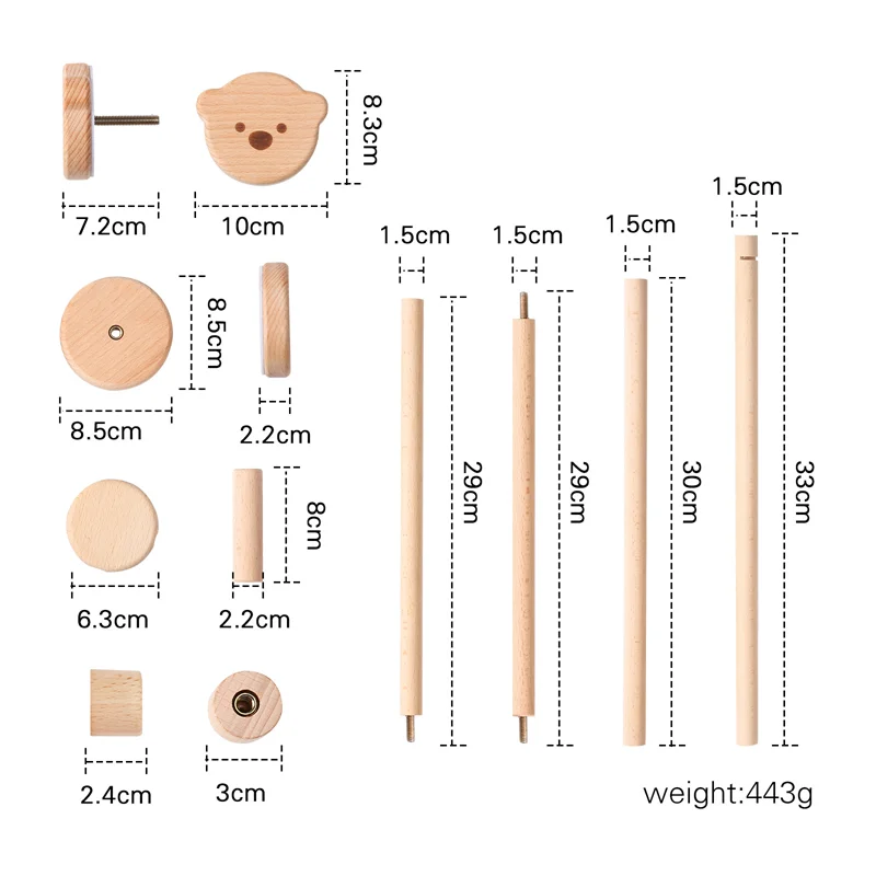 Baby Crib Mobile Wooden Nursery Newborn Sensory Toys - Image 59