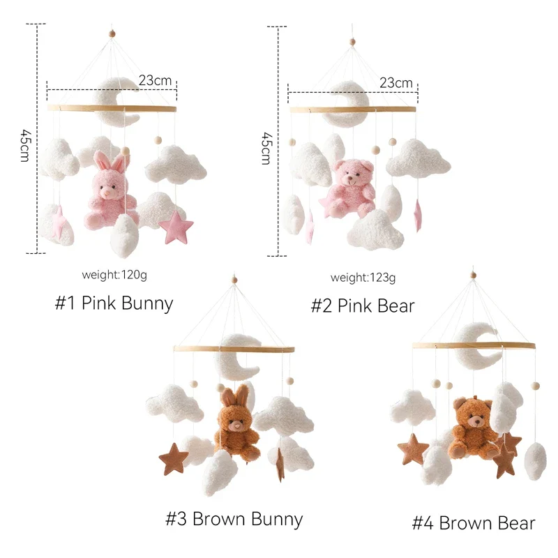 Baby Crib Mobile Wooden Nursery Newborn Sensory Toys - Image 6