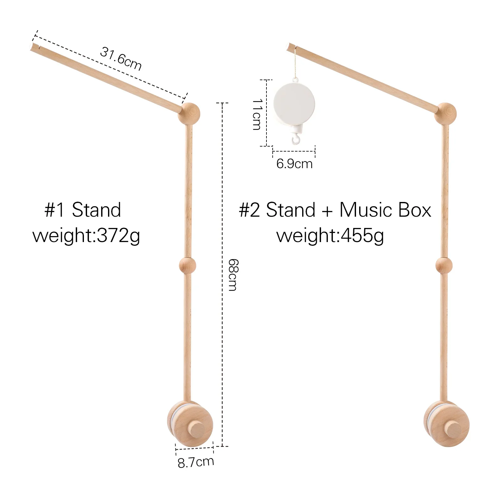 Baby Crib Mobile Wooden Nursery Newborn Sensory Toys - Image 64