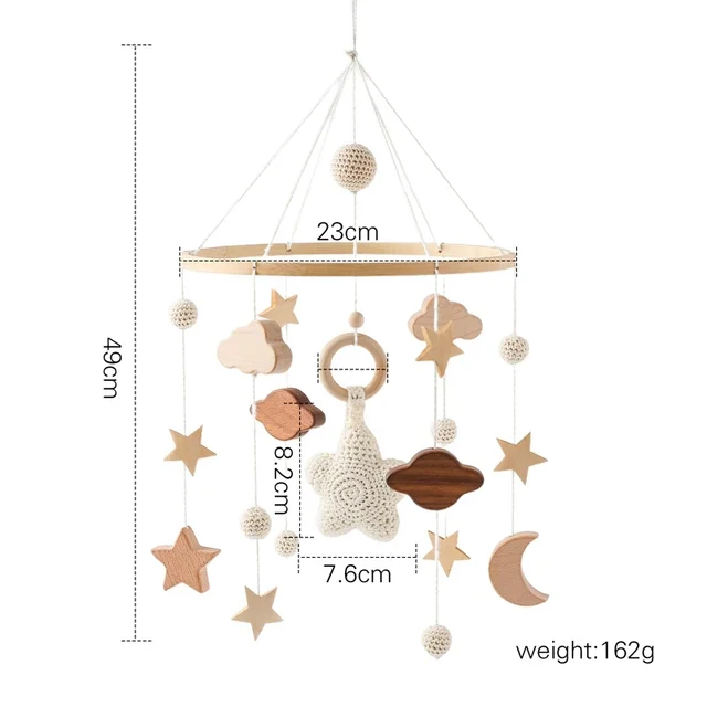 Baby Crib Mobile Wooden Nursery Newborn Sensory Toys - Image 65