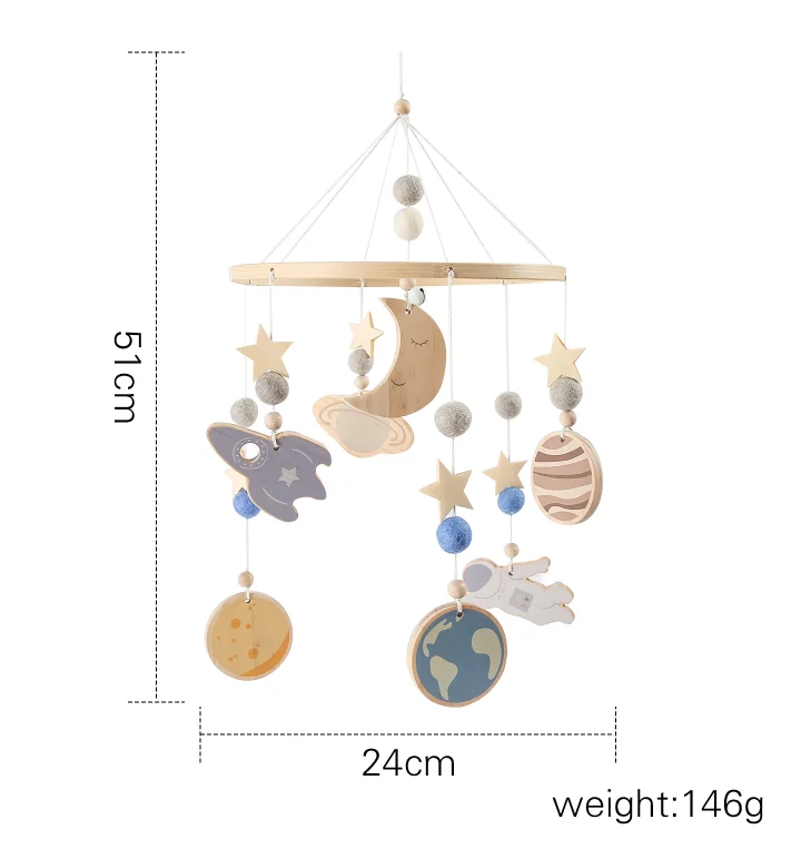 Baby Crib Mobile Wooden Nursery Newborn Sensory Toys - Image 69