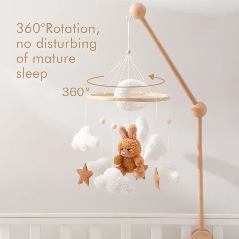 Baby Crib Mobile Wooden Nursery Newborn Sensory Toys - Image 7