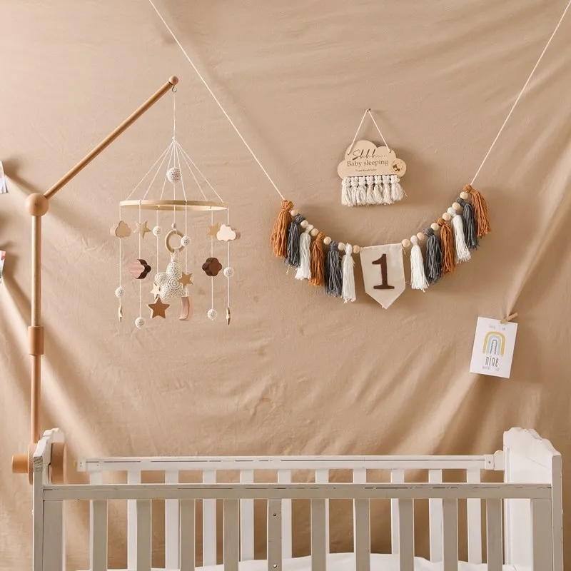 Dreamy Bear Crib Mobile with Soft Bells – Handmade Cloud & Star Nursery Decor - Image 109