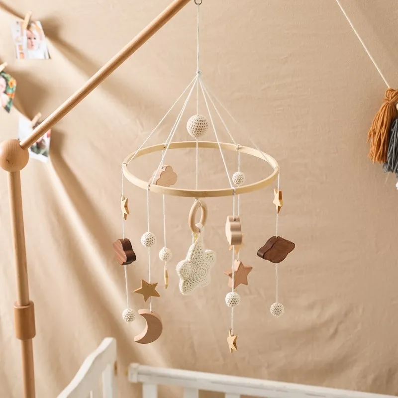 Dreamy Bear Crib Mobile with Soft Bells – Handmade Cloud & Star Nursery Decor - Image 110