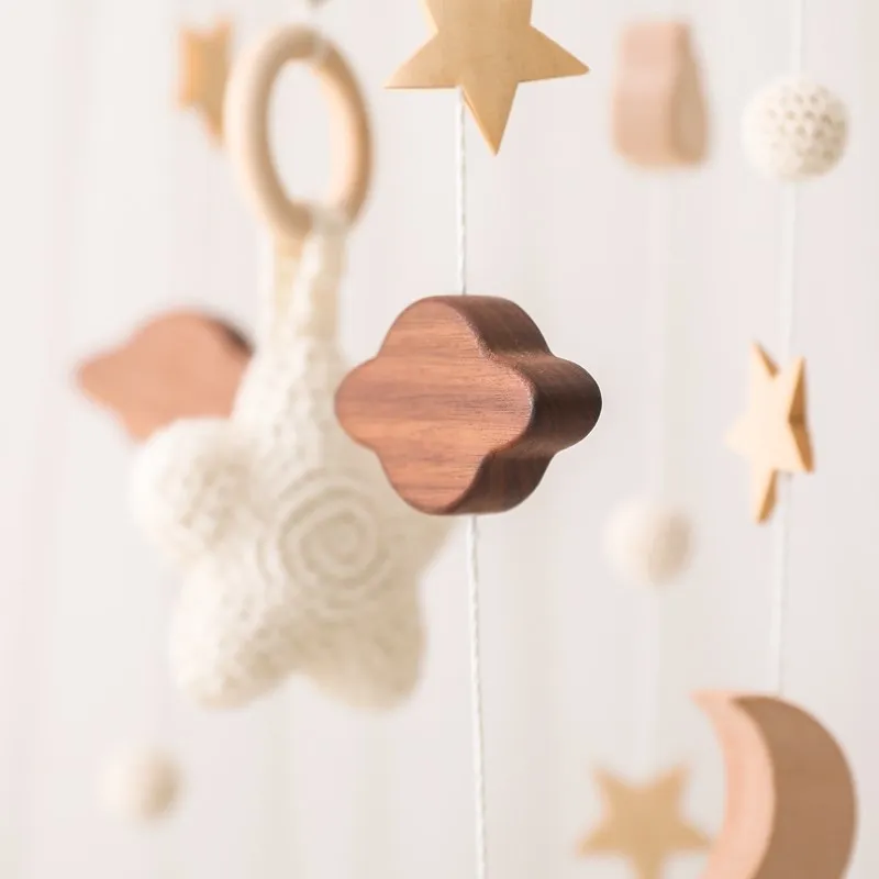 Dreamy Bear Crib Mobile with Soft Bells – Handmade Cloud & Star Nursery Decor - Image 113