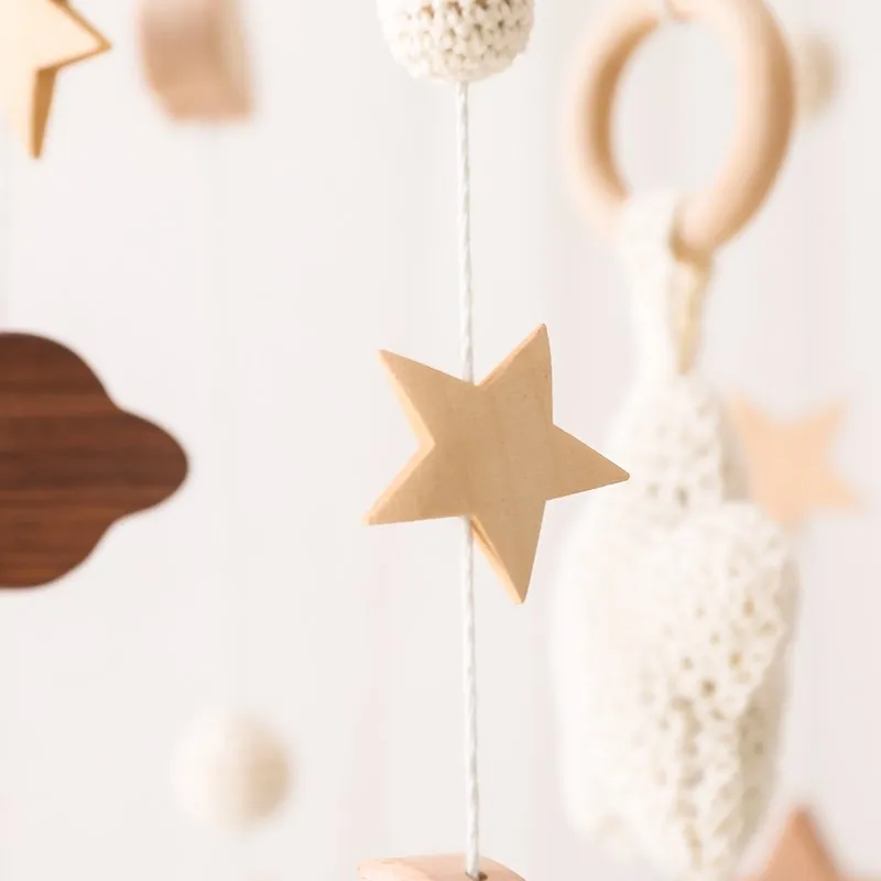 Dreamy Bear Crib Mobile with Soft Bells – Handmade Cloud & Star Nursery Decor - Image 115