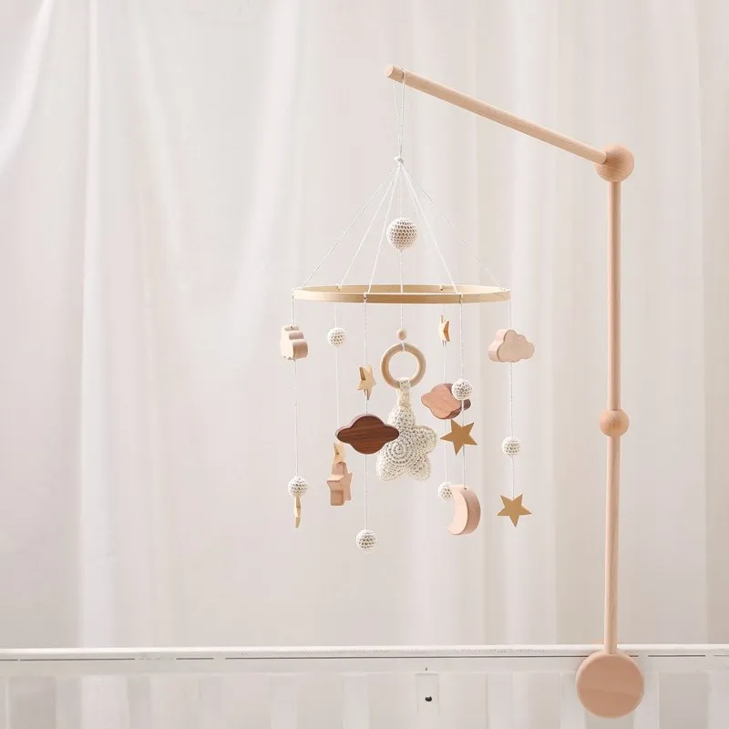 Dreamy Bear Crib Mobile with Soft Bells – Handmade Cloud & Star Nursery Decor - Image 116