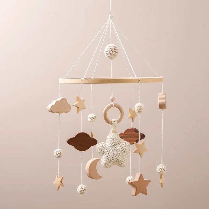 Dreamy Bear Crib Mobile with Soft Bells – Handmade Cloud & Star Nursery Decor - Image 117