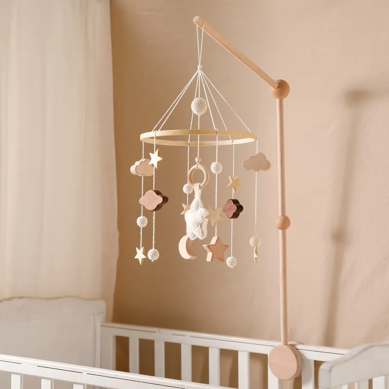 Dreamy Bear Crib Mobile with Soft Bells – Handmade Cloud & Star Nursery Decor - Image 118