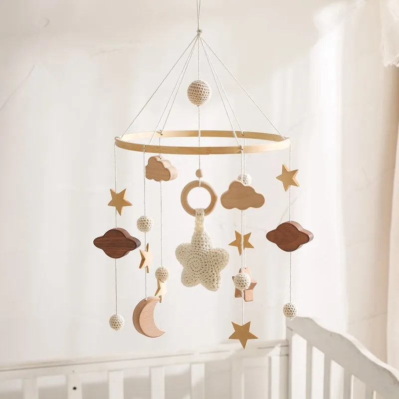 Dreamy Bear Crib Mobile with Soft Bells – Handmade Cloud & Star Nursery Decor - Image 119