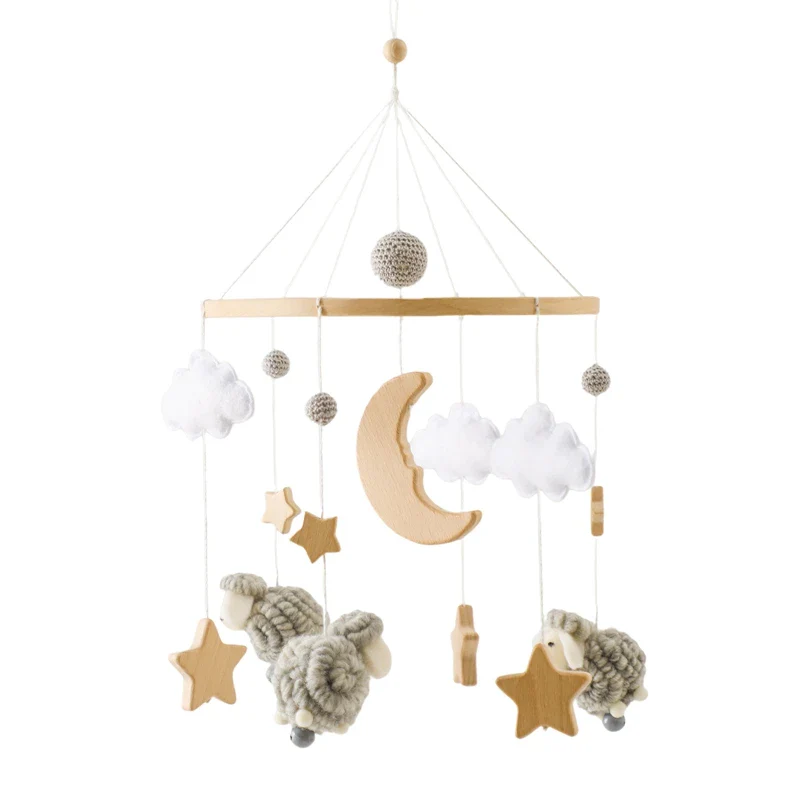 Dreamy Bear Crib Mobile with Soft Bells – Handmade Cloud & Star Nursery Decor - Image 125