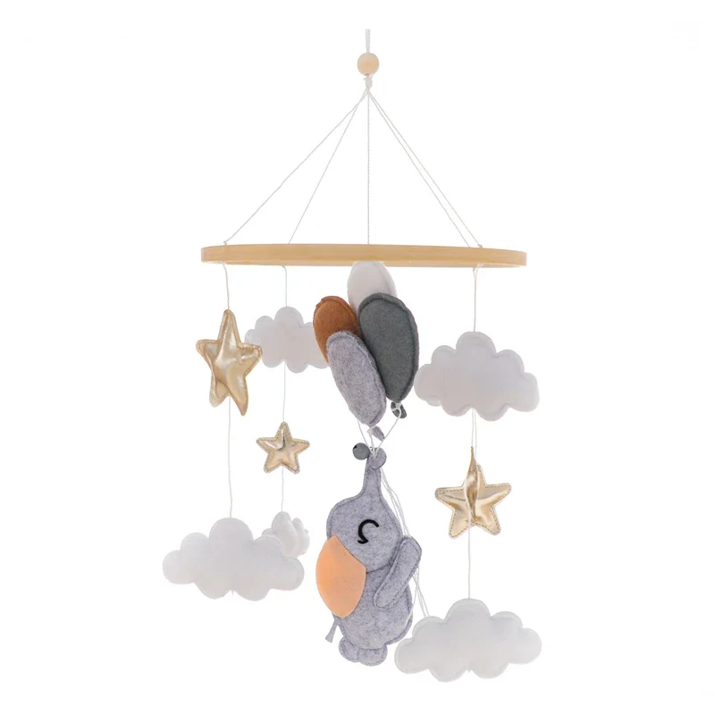 Dreamy Bear Crib Mobile with Soft Bells – Handmade Cloud & Star Nursery Decor - Image 132