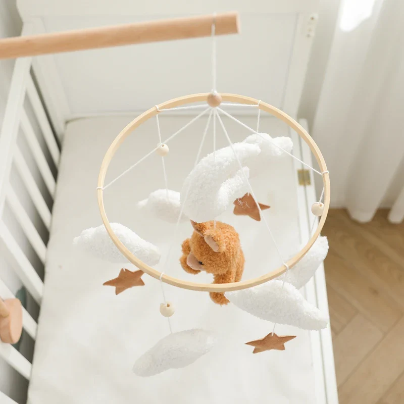 Dreamy Bear Crib Mobile with Soft Bells – Handmade Cloud & Star Nursery Decor - Image 14