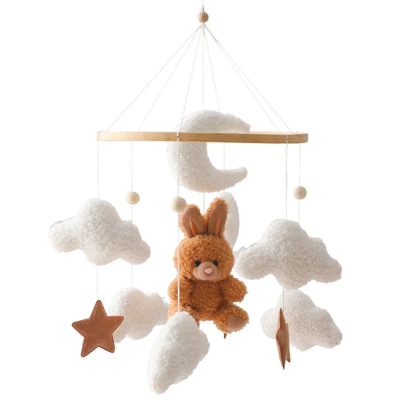 Dreamy Bear Crib Mobile with Soft Bells – Handmade Cloud & Star Nursery Decor - Image 149