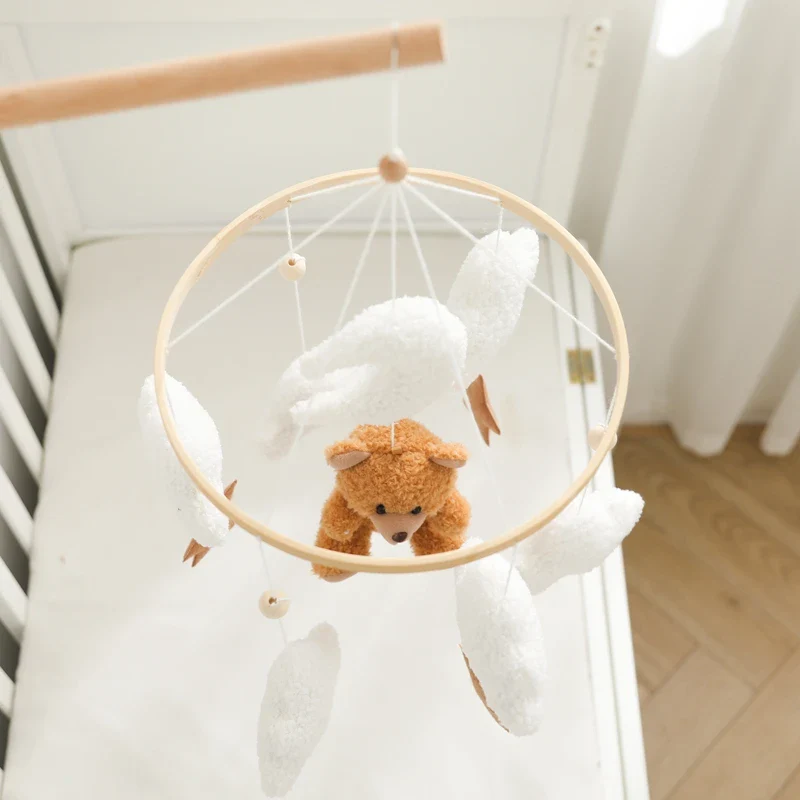 Dreamy Bear Crib Mobile with Soft Bells – Handmade Cloud & Star Nursery Decor - Image 18