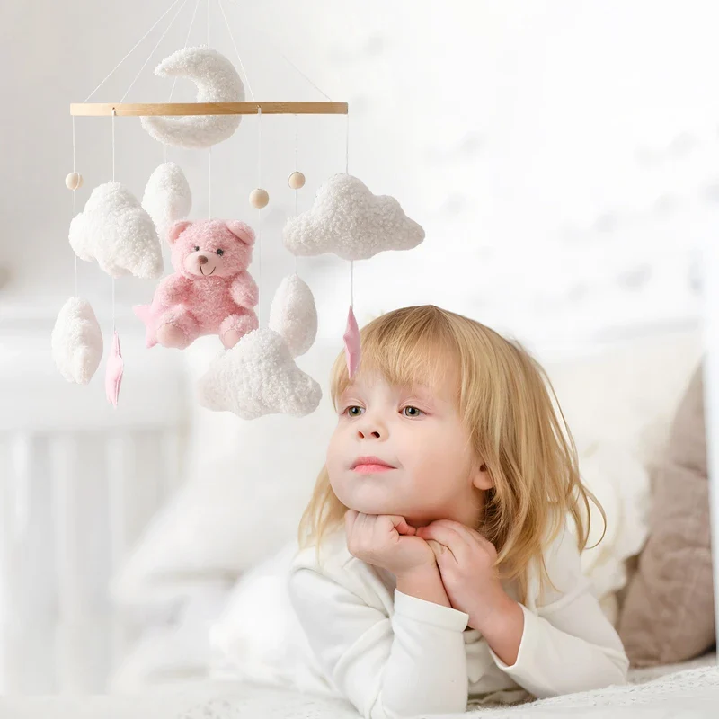 Dreamy Bear Crib Mobile with Soft Bells – Handmade Cloud & Star Nursery Decor - Image 26