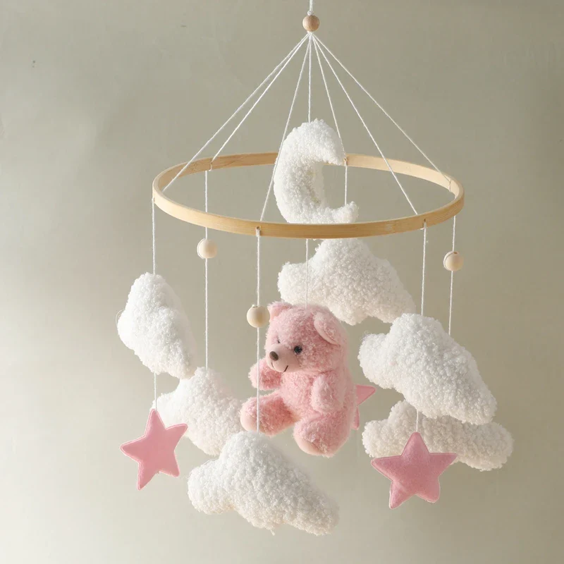 Dreamy Bear Crib Mobile with Soft Bells – Handmade Cloud & Star Nursery Decor - Image 28