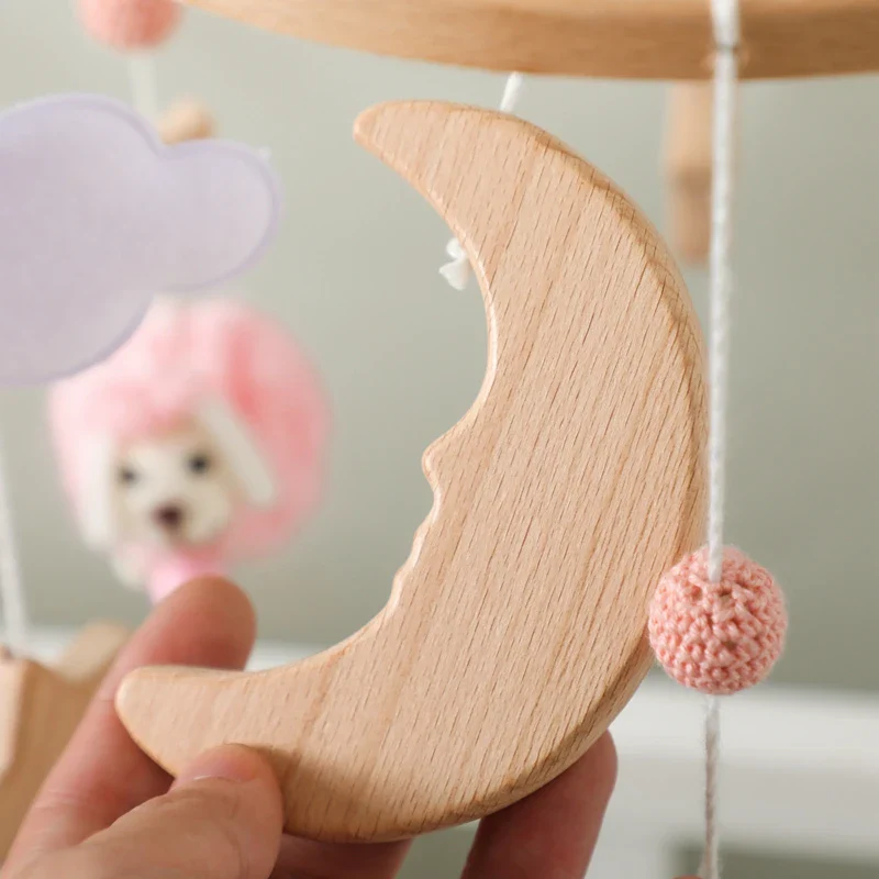 Dreamy Bear Crib Mobile with Soft Bells – Handmade Cloud & Star Nursery Decor - Image 95