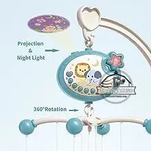 Crib Mobile Remote Music Light Newborn Sensory Toys - Image 13