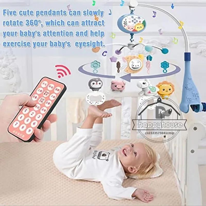 Crib Mobile Remote Music Light Newborn Sensory Toys - Image 2