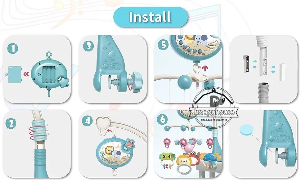 Crib Mobile Remote Music Light Newborn Sensory Toys - Image 21