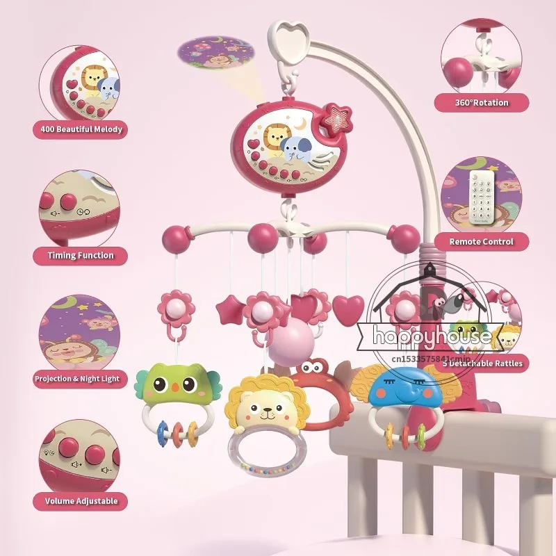 Crib Mobile Remote Music Light Newborn Sensory Toys - Image 25