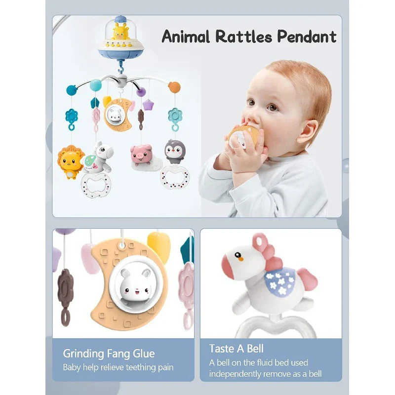 Crib Mobile Remote Music Light Newborn Sensory Toys - Image 31