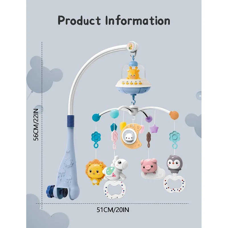 Crib Mobile Remote Music Light Newborn Sensory Toys - Image 34