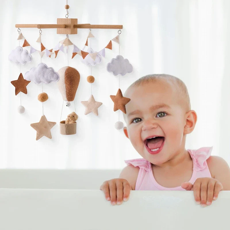 Hot Air Balloon Crib Mobile Newborn Sensory Toys Soothing - Image 6