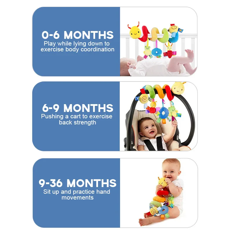 Baby Hanging Car Seat Toy With Squeaker Rattles 0 To 12M - Image 6