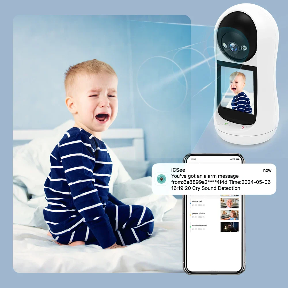 Baby Monitor 3MP PTZ With 2.8 Inch IPS Screen Video Call Baby Cry Detection Home Security Remote Monitoring 2025 - Image 3