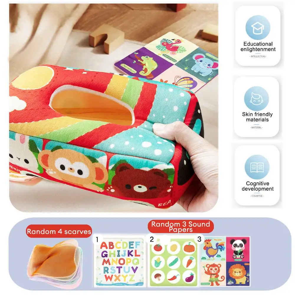 Montessori Cloth Tissue Box Toy Newborn Sensory Toys - Image 3