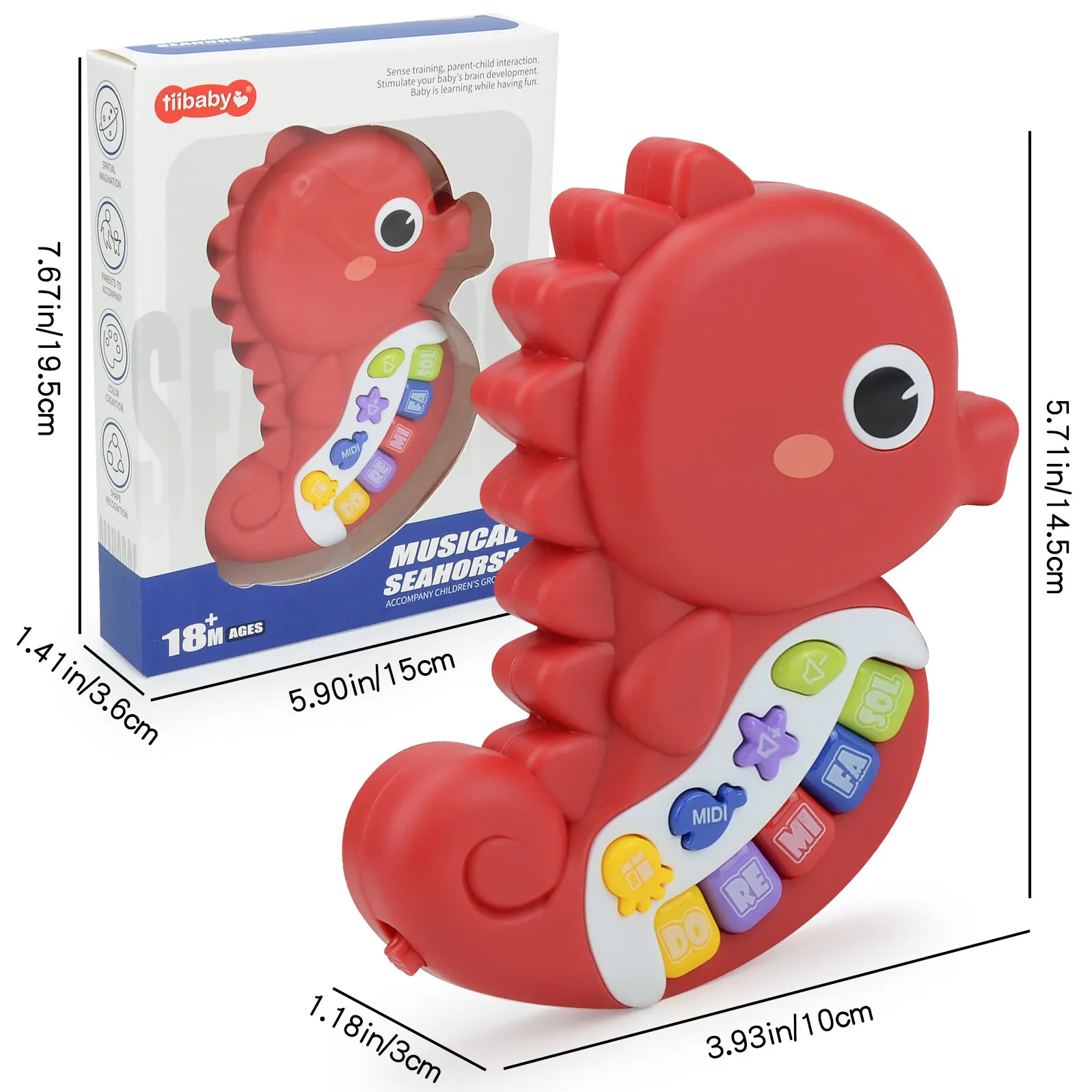 Baby Piano Music Toys Seahorse Electronic Piano for Kids Gifts Age 1 Plus - Image 4