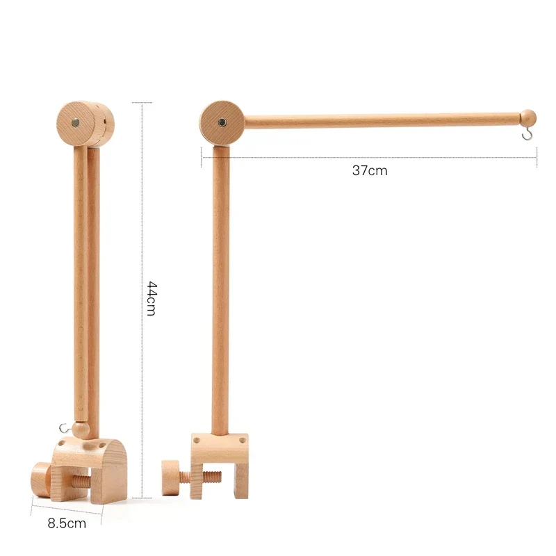 Wooden Baby Mobile Crib Arm Holder Newborn Sensory Toys - Image 12