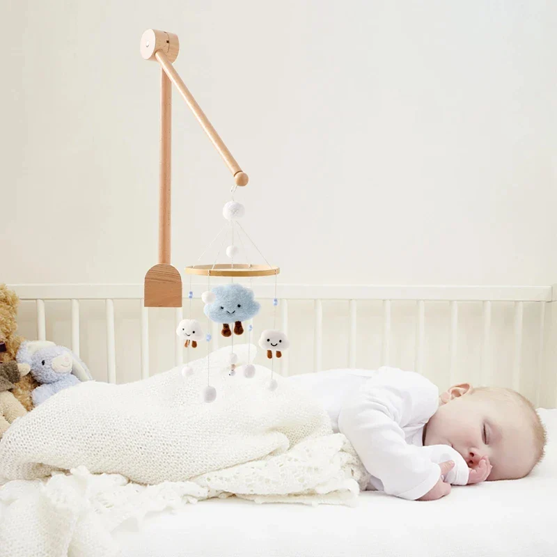 Wooden Baby Mobile Crib Arm Holder Newborn Sensory Toys - Image 19