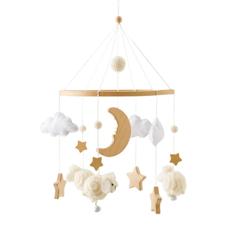 Wooden Baby Mobile Crib Arm Holder Newborn Sensory Toys - Image 28