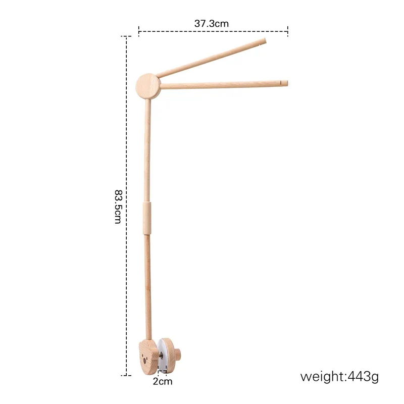 Wooden Baby Mobile Crib Arm Holder Newborn Sensory Toys - Image 32